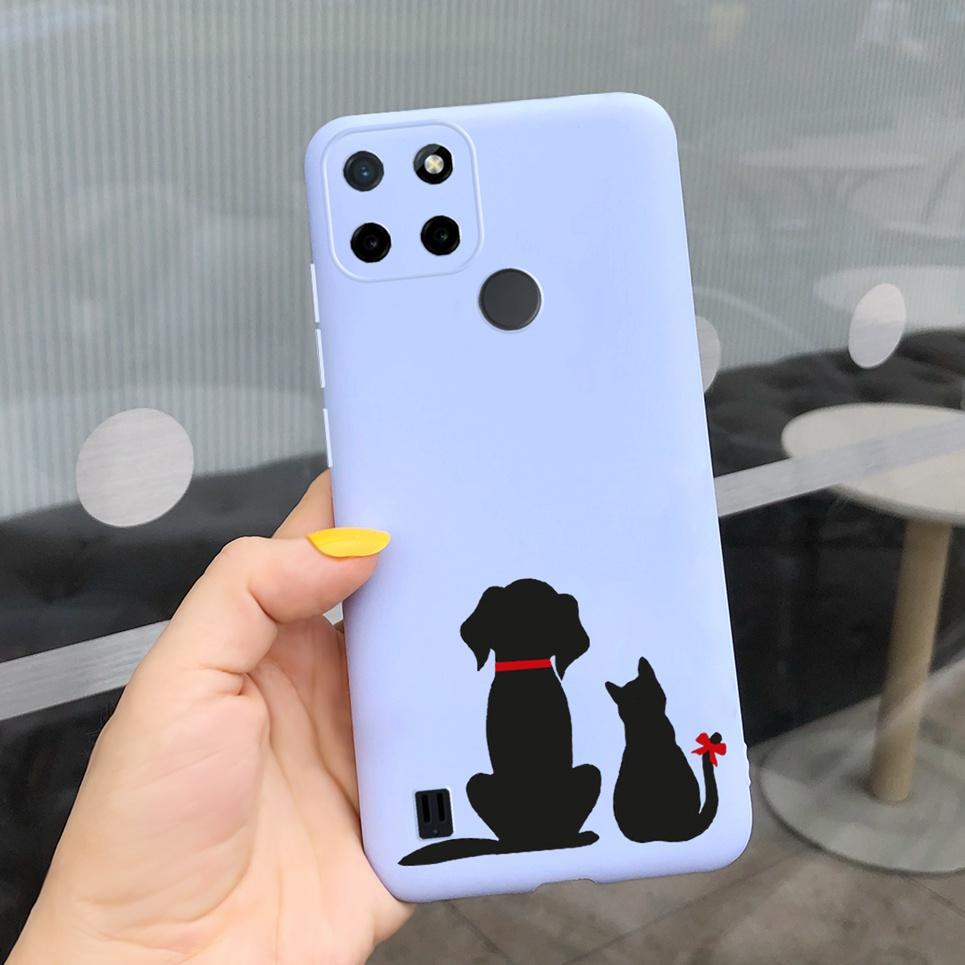 Dragon Cool Black Cases For Realme C25s C25Y Case Cartoon Animals Soft Silicone Matte Bumper On Realme C25Y C 25 Y S Candy Color