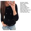 Sweater Jumper Long Sleeve Resistant Autumn Thickened Cold Winter Plush Faux Pearls Decor Sweater Jumper Streetwear