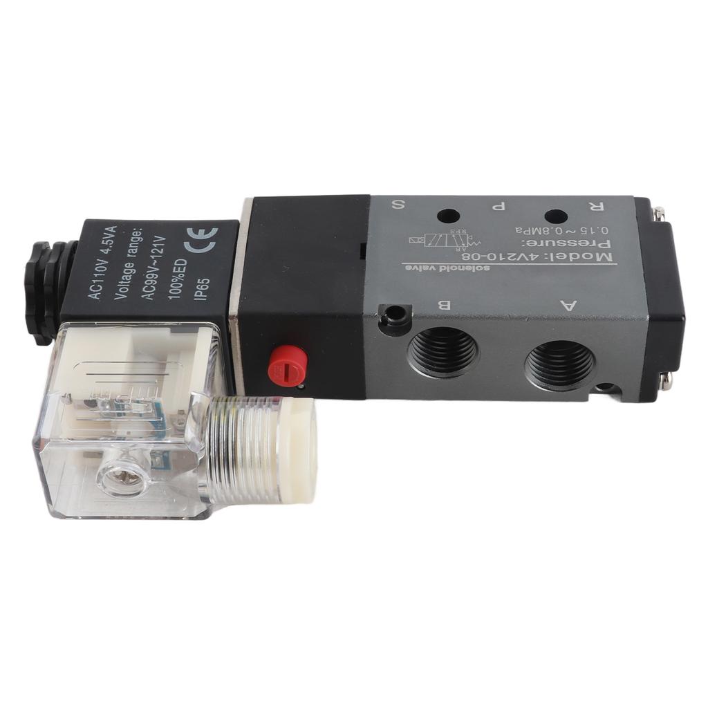 2 Position 5 Way Solenoid Valve Pneumatic Reversing Switch Control Valves G1 4in IntakeAC 110V+  15percent