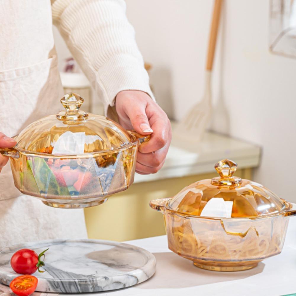 Heat-resistant Instant Noodle Bowl Amber Salad Bowl Household Glass Soup Bowl  Noodles