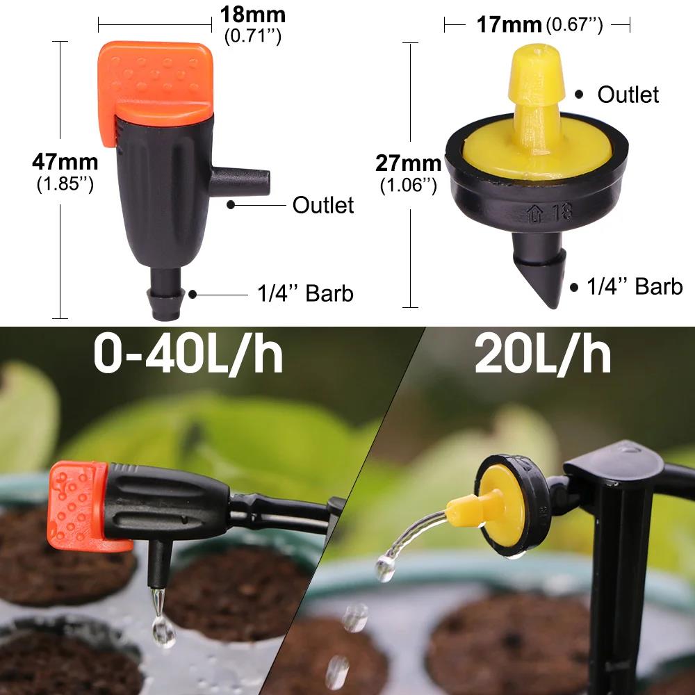 2L 4L 8L 16L Mikro-Bewässerungstropfer Einstellbare Tropfdüse für Gewächshauspflanzen Bewässerung Emitter Gartensträucher Tropfensprenger