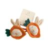 1 Pair Girl Hair Ties Soft Fabric Cartoon Rabbit Bear Carrot Decor Hair Ropes Gentle on Scalp Safe Baby Hair Bands