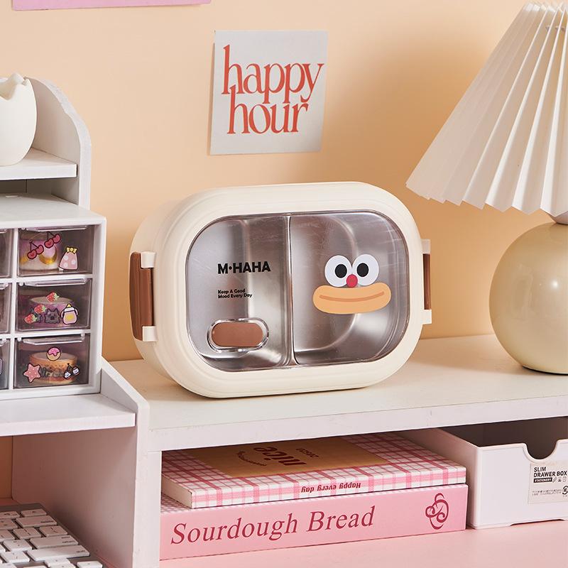 Stainless Steel Bento Lunch Box Kids School Bento Box Kids Sealed Cute Portable Food Container Separate Heatable Lunchbox