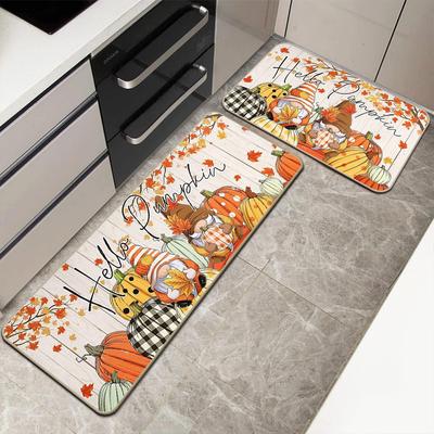 2 Stück Thanksgiving Küchenfußmatten, Eingangstürmatten, Flur Waschküche Langer Teppich, Heimdekoration