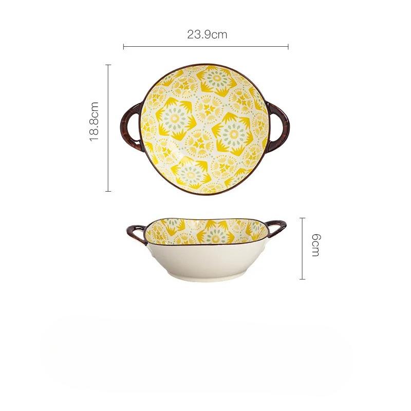 Keramická binaurální polévková mísa v japonském stylu velká mísa na salát Lamian Noodles mísa restaurace mísa na šnečí prášek mísa na nádobí mísa