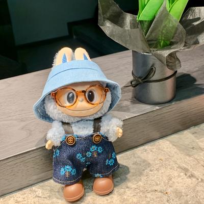 Designed for Labubu Clothes NO Doll,Hat Overalls Clothes for 6.69 Inch Labubu, Labubu Outfits Labubu Clothing, Fashion Accessories for Labubu