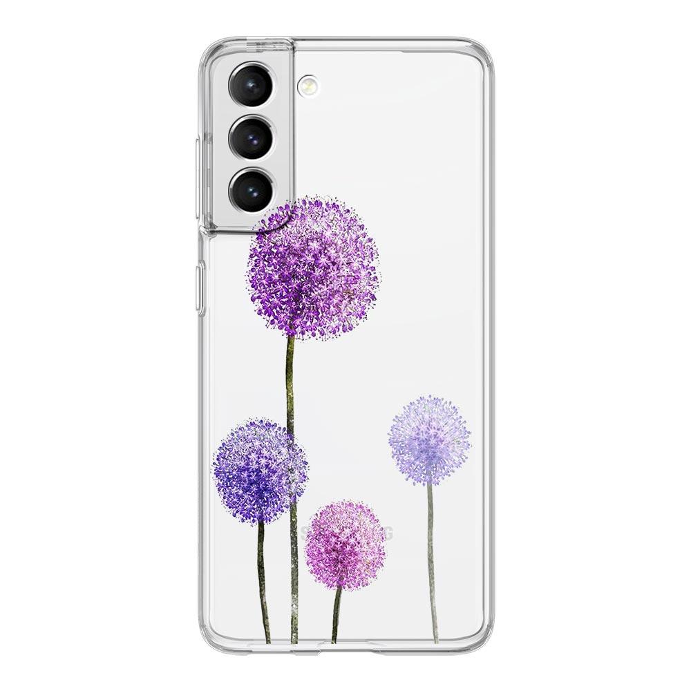 sunflower Flower Lavender Purple Phone Case For Samsung Galaxy S23 S22 S20 Ultra S21 FE 5G S9 Plus S10E S8 Note 20 Clear Cover