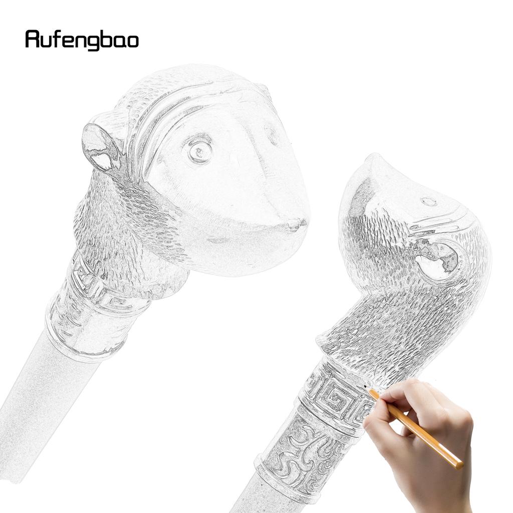 Baston de mers la modă cu animale Hamster Argintiu Cobai Decorativ Cospaly Vintage Petrecere La modă Baston Crosieră 93cm