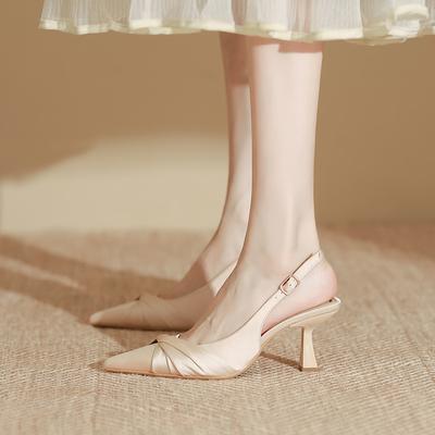 Sandálias de bico fino, moda feminina, sapatos femininos, primavera, sandálias de salto alto femininas