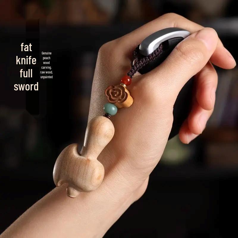Newcomer Offer: Peach Wood Sword and Axe Pendant - Unisex Safety Charm