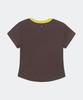 KINETO Women_Round Ribbon Line T-Shirt_Brown Lime