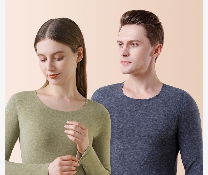 Herren- und Damen-Thermo-Unterwäsche-Set aus deutschem Kaschmir - Seiden-Unterhemd & Kälteabweisende Hose für Herbst/Winter