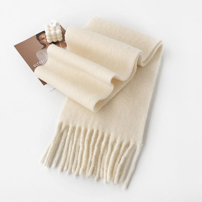 Iceland Blue Wool Scarf Autumn and Winter Solid Color Versatile Cashmere Feel Scarf for Men and Women Thickened Warm Scarf