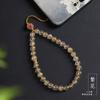 Natural Golden Crystal Phone Lanyard for Women, New Exquisite Phone Chain Pendant, Short Anti-loss Wrist Strap Accessory