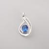 Tanzanite Gemstone 925 Sterling Silver Women Jewelry Designer Zircon Pendant 1.4" Gift For Mother CZP-16-2