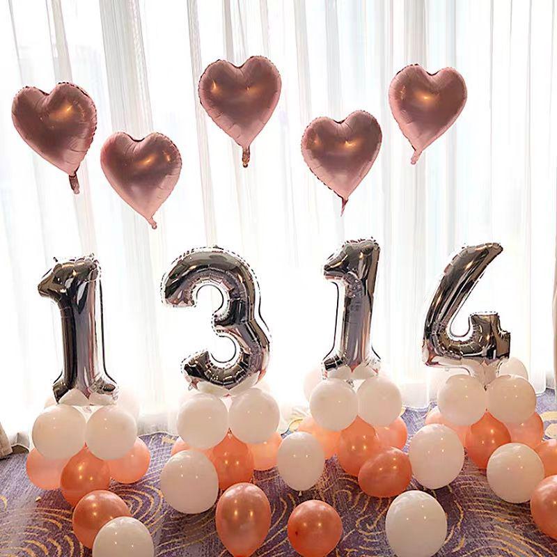 Honeymoon Room Wedding Scene Decor Set: Love Letter Balloons & Transparent Boxes