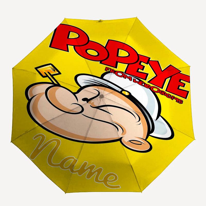 

1pc Popeye Name custom umbrella Automatic Open/Close, 8-Rib Durable Frame Customizable Name/Text, Portable & Stylish for , 1029L