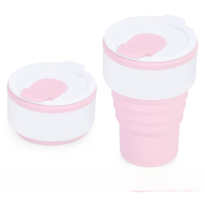 American Coffee Cup Portable Outdoor Travel Traveling Mug Folding Environmentally Friendly Silicone Water Bottle Compression Pocket Cup