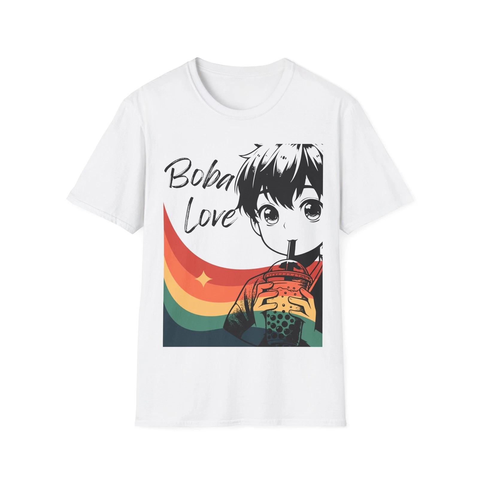 

Boba Love T shirt - Cute Anime Tee, Perfect for Bubble Tea Lovers, Gift Idea M