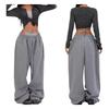 Trendige Damen-Sweatpants mit weitem Bein, Elastischer Bund mit Kordelzug, Entspannte Hose, Lässige Streetwear-Hose für den täglichen Gebrauch & zum Entspannen