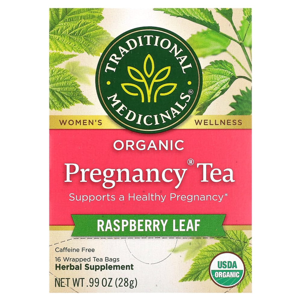 Traditional Medicinals Pregnancy Raspberry Leaf Tea, Caffeine-Free, 16 Tea Bags, 28g (0.99 oz)