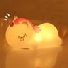 Cute Unicorn Silicone Night Light USB Rechargeable Cartoon Sleeping Lamp Touch Sensor Beside Lamp for Kids Gifts