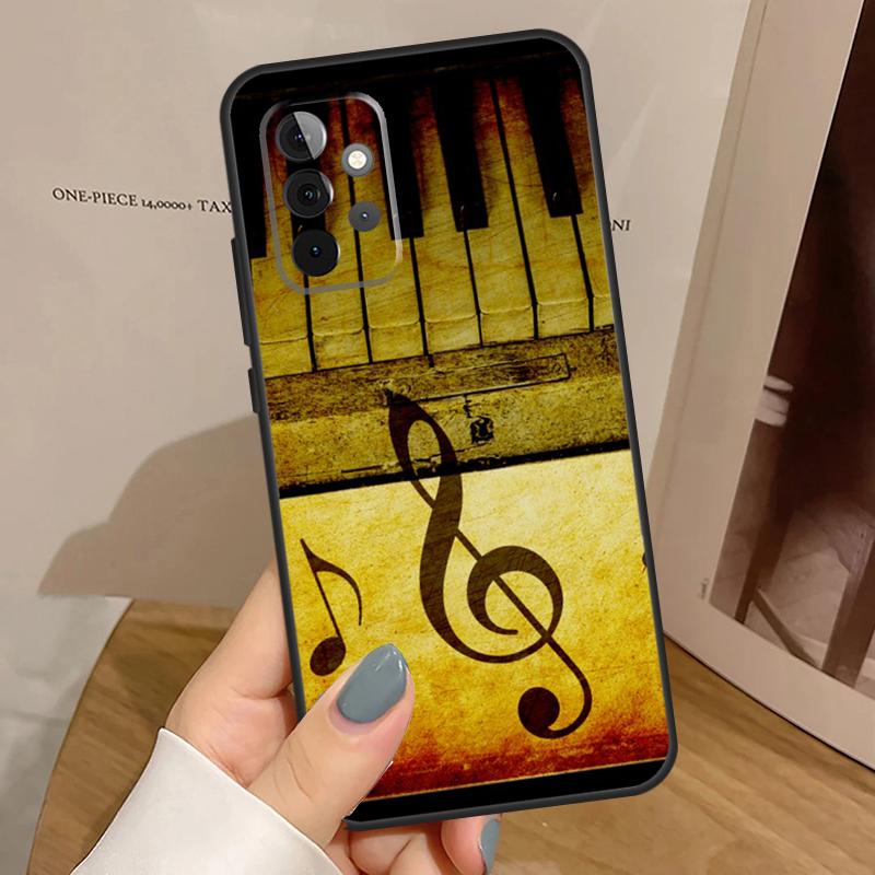 Piano keys Vintage Music Notes Funda For Samsung Galaxy A15 A25 A35 A55 A52 A32 A12 A14 A34 A54 A51 A71 A53 A13 A33 Case