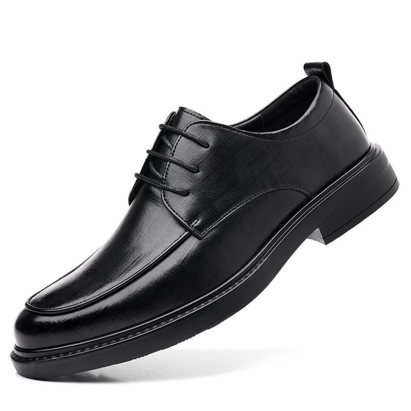 Fashion Spring/Summer Men 37-45 Men's Flat/6CM Heightening Elevator Shoes Business Formal Leather Shoes Man British Casual Wedding Suit