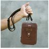 Retro Top Layer Cowhide Fashionable Large Screen Mobile Waist Bag Multifunctional Genuine Leather Men's Shoulder Crossbody