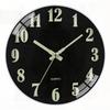 Hengdas Luminous Wall Clock European Style Silent Sweep Second Movement Wooden Wall Watch 12inch Black Fashion Living Room Decor