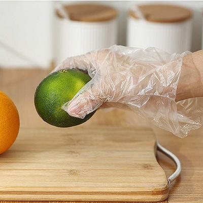 100 Stück Einweghandschuhe Transparent Plastik PE Küchenhandschuhe Schutz Catering Kosmetologie Hausarbeit Lebensmittel Küche Sauber TMZ