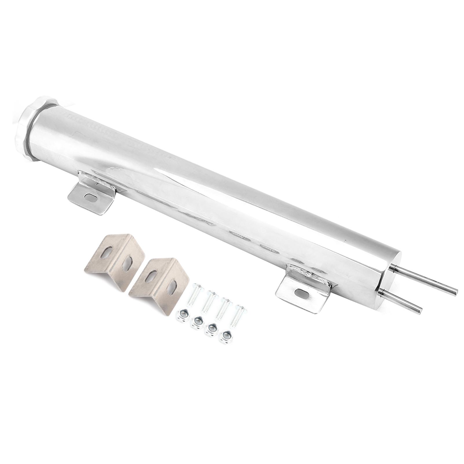 

2 x 13 дюймовых бачка перелива охлаждающей жидкости радиатора из нержавеющей стали Универсальный автомобильный аксессуар