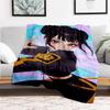 "Anime Character Inspired Purple and Yellow Uniform Cosplay Costume"Blanket Lightweight Flannel Throw Blanket for Sofa, Bed, Travel, Camping