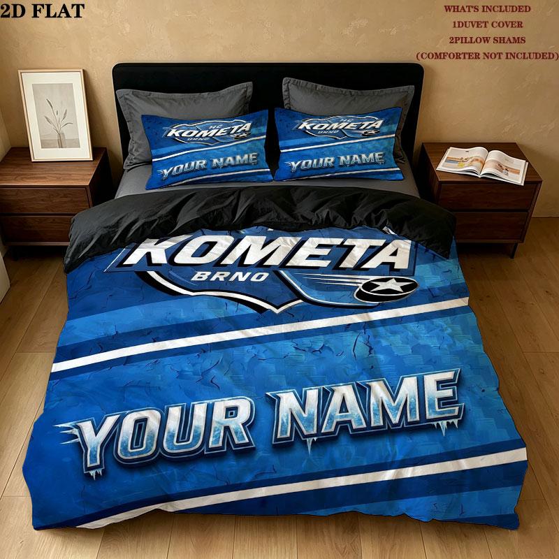 Hc Kometa Brno Jersey Custom Name Pattern Bedding Quilt Set Quilt Cover Pillowcase Home Gift(1 * duvet cover + 2 * pillowcase, without core)