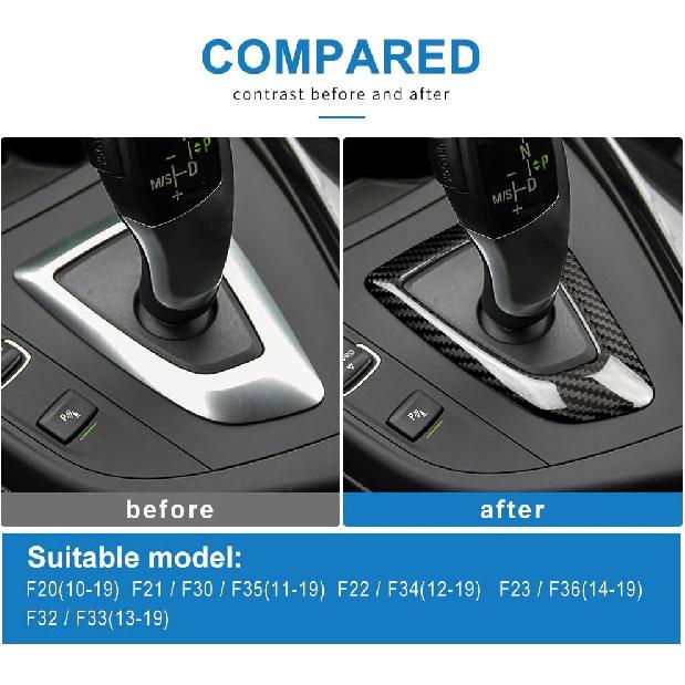 Carbon Fiber Car Gear Shift Knob Panel Frame Cover Interior Trim Stickers for BMW F20 F21 F22 F23 F30 F34 F35 F32 F33 F36 Accessories.
