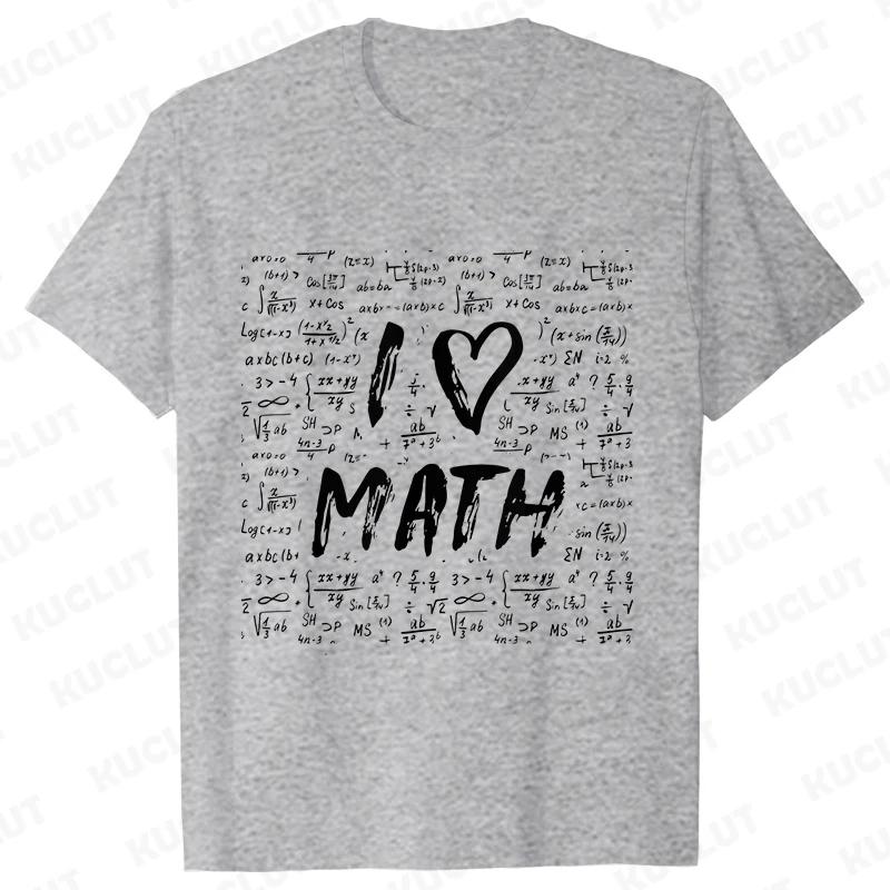 I Love Math Formula Men's T-shirts Street Wear Clothes Short Sleeve Funny Design Y2k Tops Sportwear Casual Vintage Classic Tees