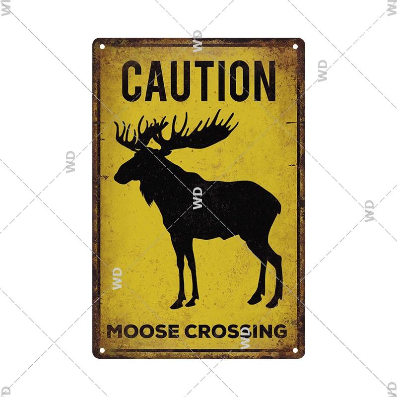 Tin Sign No Parking Slow Down Caution Warning Do Not Pass Metal Vintage Plaque Retro Metal Plate Traffic Yard Street Wall Decor