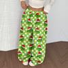 Women's Casual Christmas Print Elastic Waist Loose Fit With Plush Wide Leg Pants