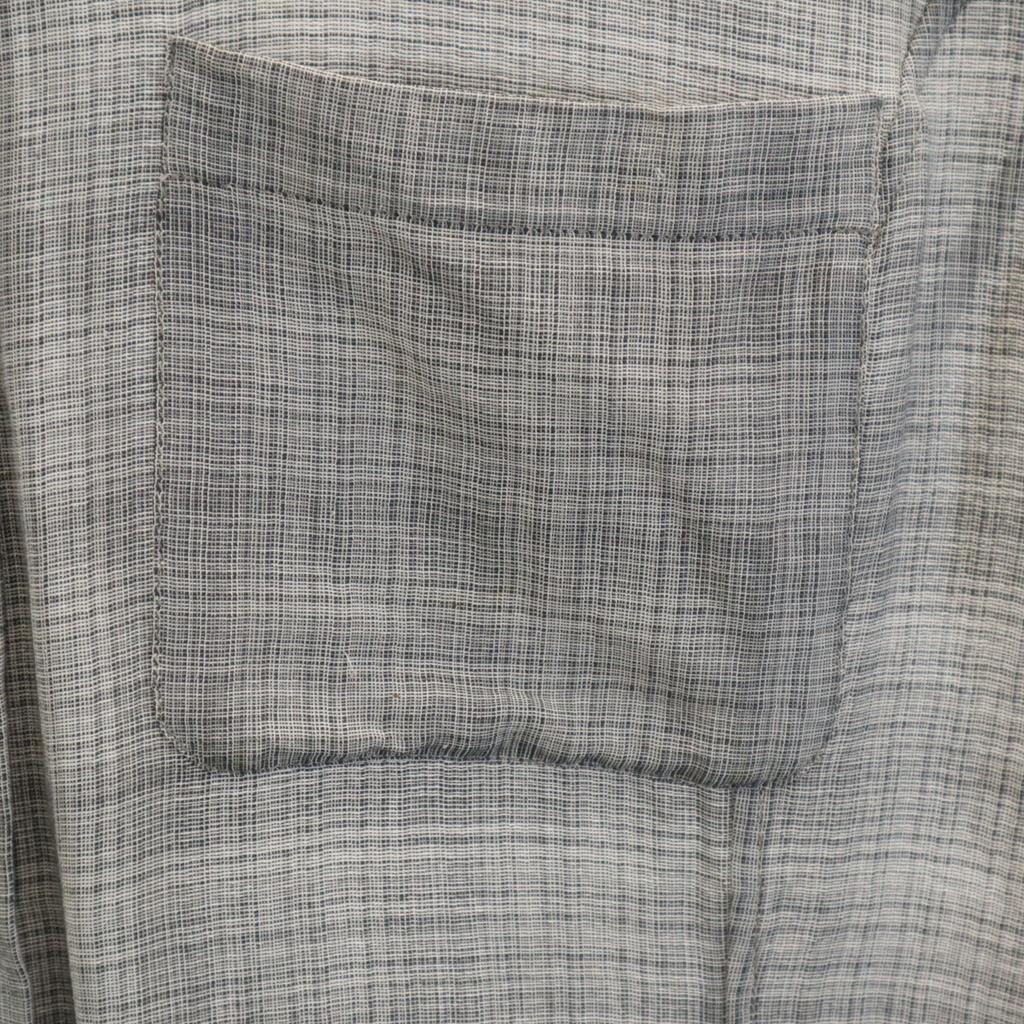 Celine Französisches Seidengemisch Karomuster Kurzarmhemd 42 grau Damen Gebraucht