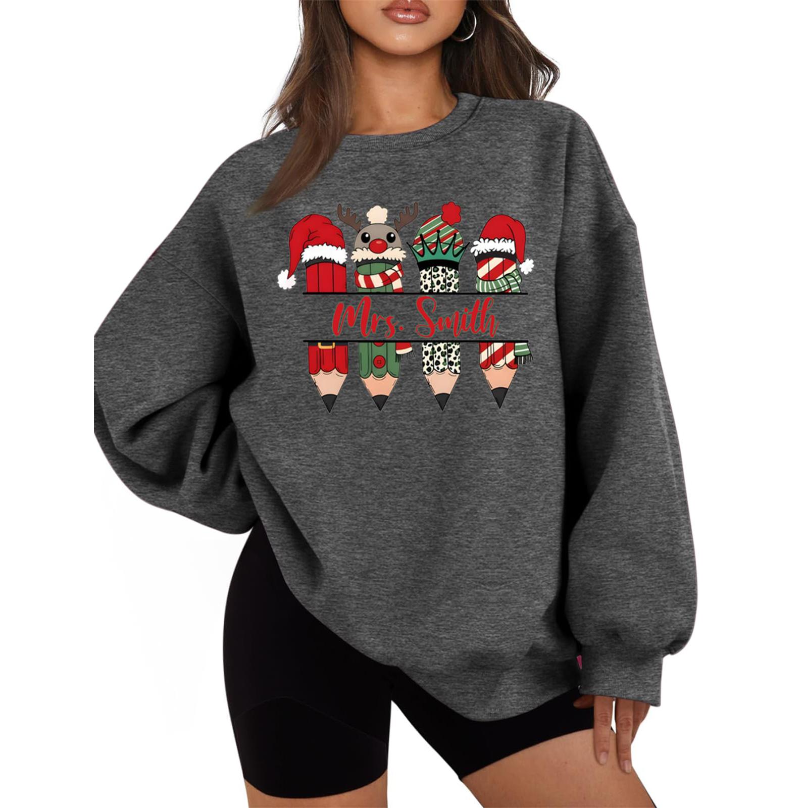 

Women s Cute Printed Fashionable Round-neck Long-sleeved Sweatshirt Top M