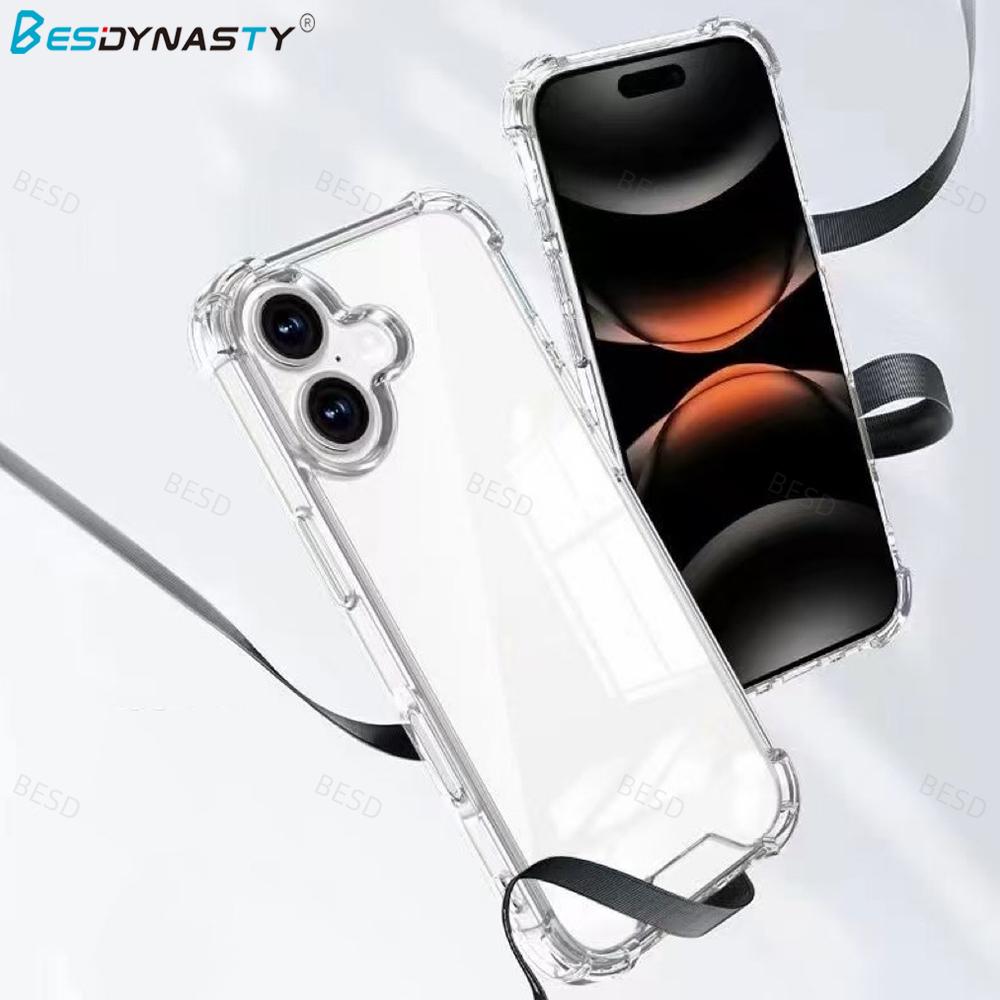 Hybrid Hard Acrylic Clear Case for iPhone 17 17 Air 17 Pro Max 16 15 14 13 12 11 ProMax Airbag Shockproof Transparent Back Cover