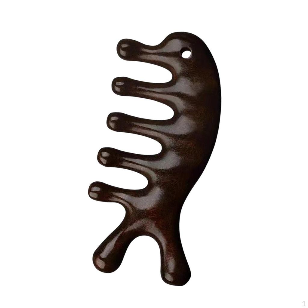 Dřevěný masážní hřeben Pět širokozubých hřebenů Péče o vlasy Krk Obličejový nástroj Pokožka hlavy