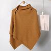 Women's Spring & Autumn Knit Shawl: Dual-Use Poncho, Scarf, Versatile Cloak with Trendy Diagonal Buckle