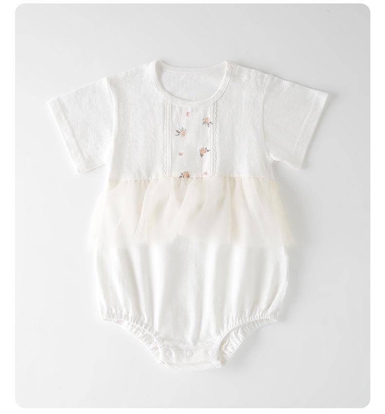 Doraemon Baby Girls' Summer Short-Sleeve Romper - Korean Style