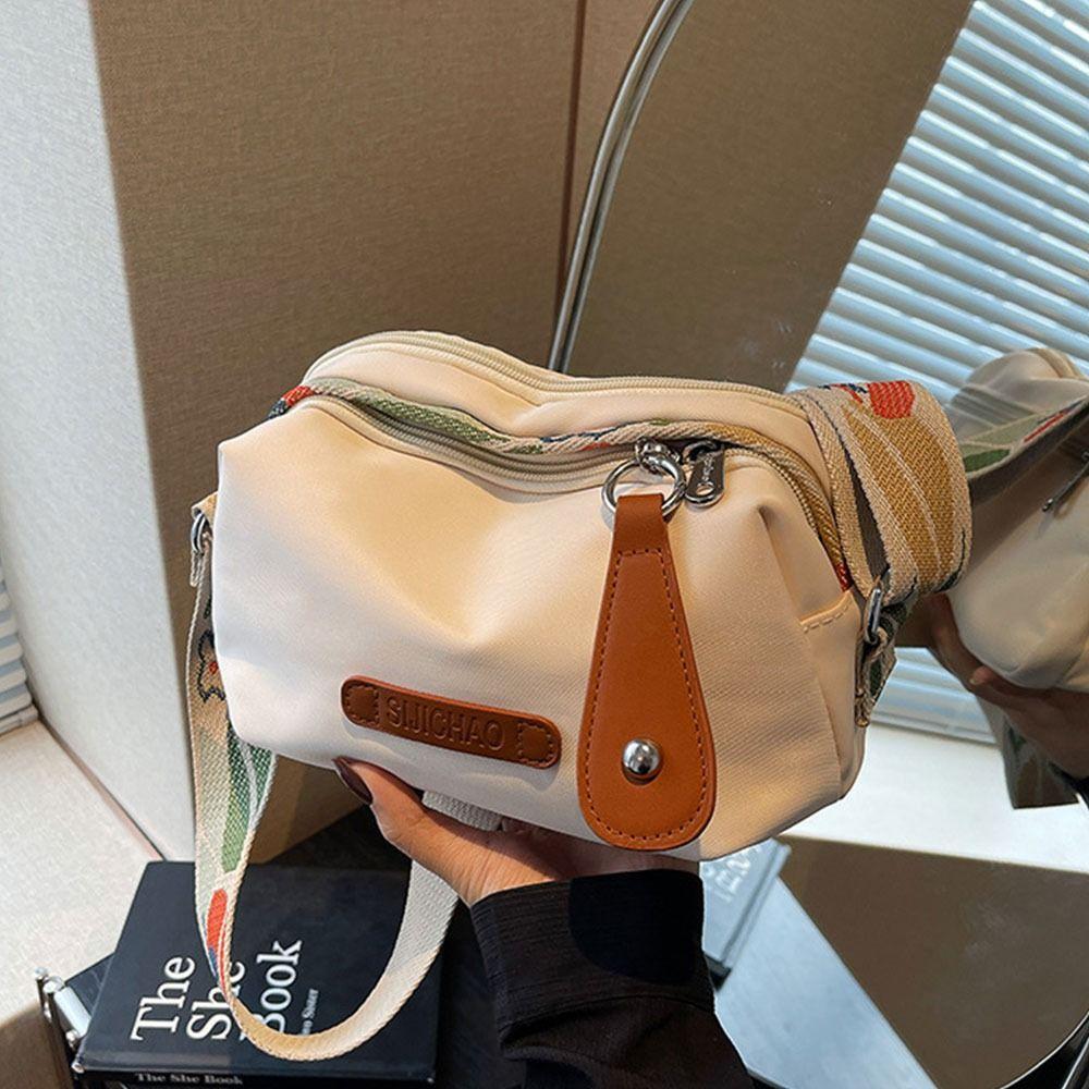Trendy Multicolor Crossbody Bag Widen Belt Oxford Cloth Single-Shoulder Bag Casual Style Thicken Tote Bag Daily Casual