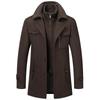 Autumn & Winter Men's Fashion Double-Collar Woolen Overcoat - Cold-Resistant Business Outerwear.
