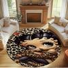 Betty Boop Print Round Rug, Washable Floor Carpet, For Entryway Dorm Laundry Room Office Study, Home Decor Birthday Christmas Gift