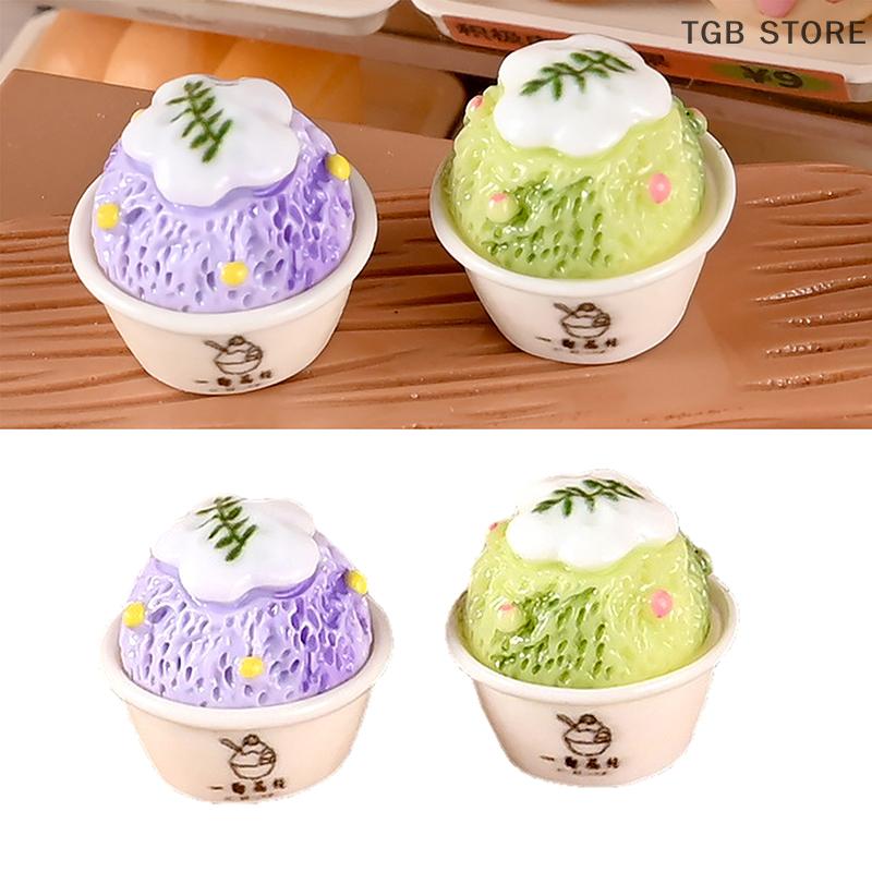 6Pcs Cute Dollhouse Miniature Kitchen Food Toy Jam Ice Cream Cone Model Home Decor Kids Pretend Play Toys
