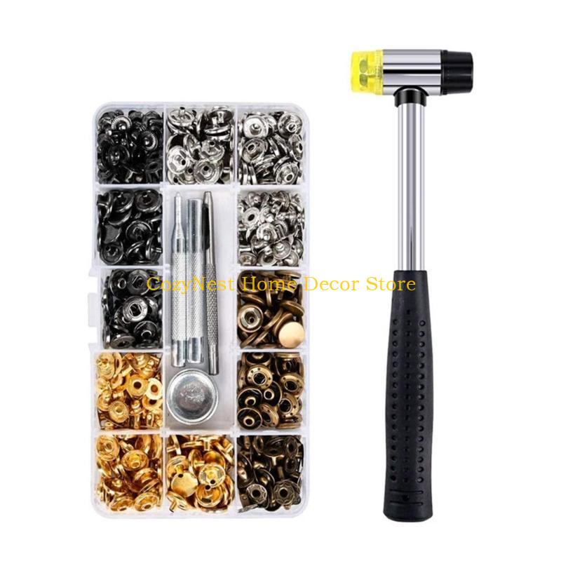 92MF 100/120 szt. Zestawy Dziurek 12,5 mm 4 Kolory Zestaw Oczk do Dziurek z Narzędziem do Montażu Zestawy Dziurkaczy do Skórzanego Paska Ubrań