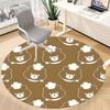 1pc Bear Pattern Office Round Rug, Carpet for Office, Gaming, Lightweight Round Floor Mat yy260205077